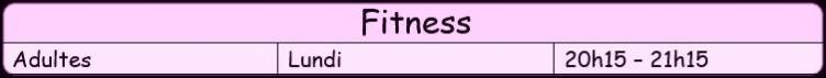 Horaire fitness 2